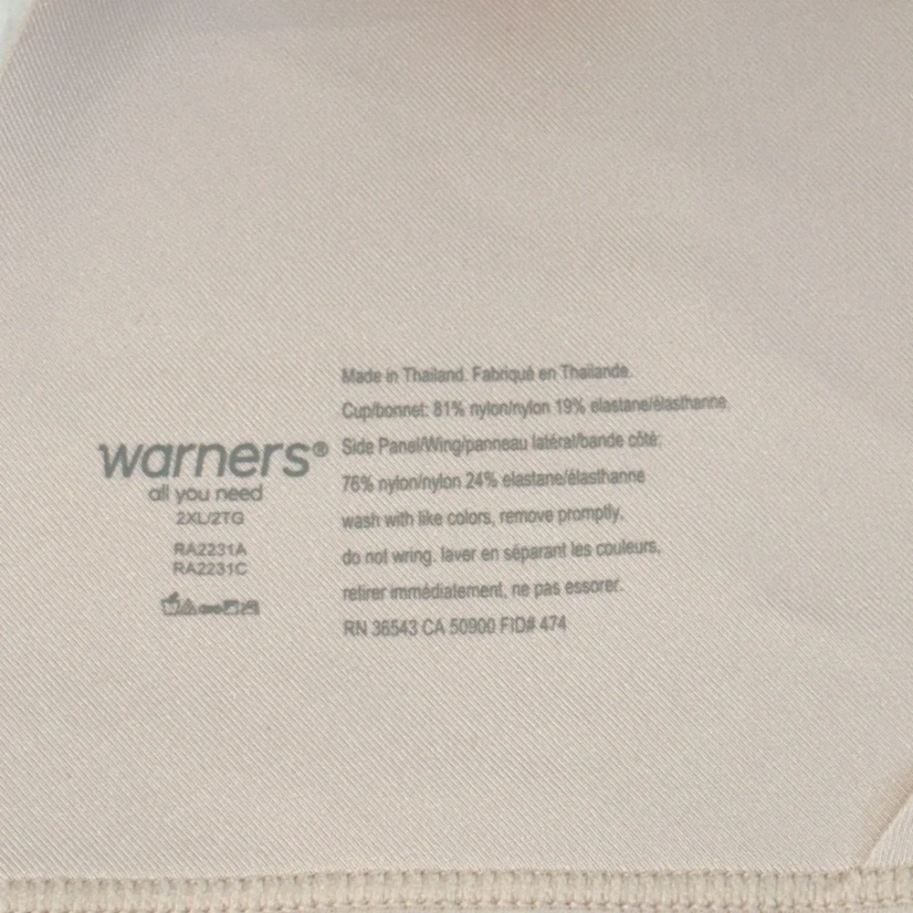 🆕 Warners No Side Effects Underarm and Back-Smoothing Wireless XXL Nude 🆕 - Picture 11 of 16